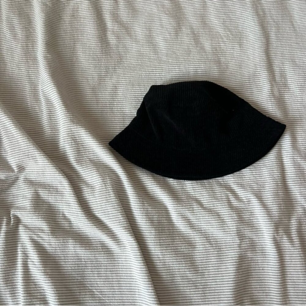 Urban Outfitters Black Corduroy Bucket Hat